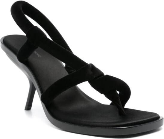 Ferragamo 85mm fluwelen sandalen Zwart