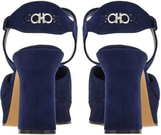 Ferragamo Sandalen met plateauzool Blauw