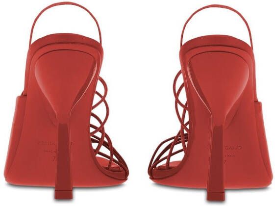 Ferragamo 105 mm Altaire sandalen met kanten detail Rood