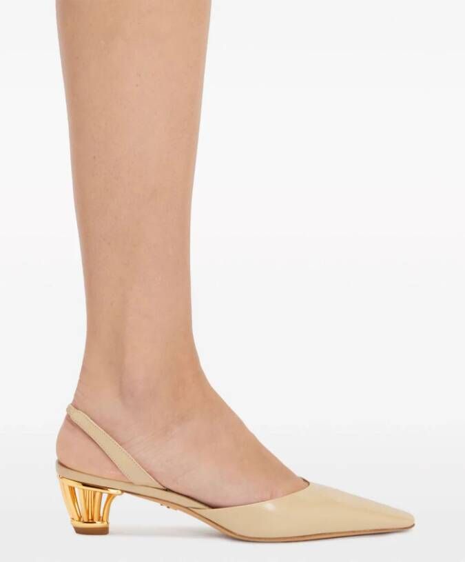 Ferragamo Alyssa slingback pumps met kooihak Beige