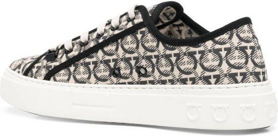 Ferragamo Anson Gancini sneakers met jacquard Beige