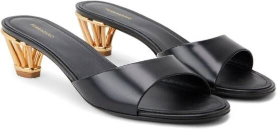 Ferragamo Arya 40 leren muiltjes Zwart