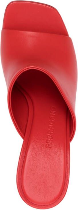 Ferragamo Astro 105mm leren muiltjes Rood