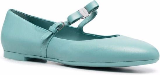 Ferragamo Ballerina's met strikdetail Blauw