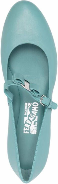 Ferragamo Ballerina's met strikdetail Blauw