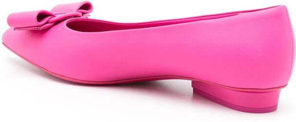 Ferragamo Ballerina's met strikdetail Roze