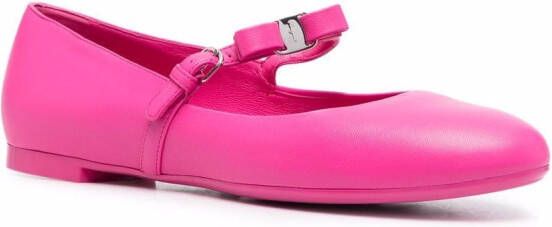 Ferragamo Ballerina's met strikdetail Roze