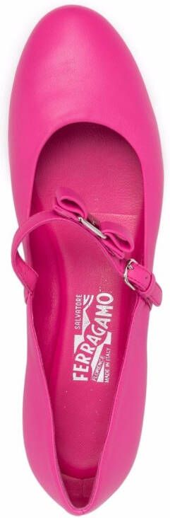 Ferragamo Ballerina's met strikdetail Roze