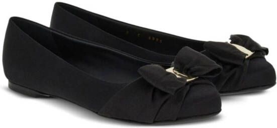 Ferragamo Ballerina's met strikdetail Zwart