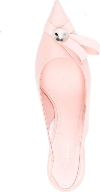 Ferragamo Brilda 55 mm lakleren pumps Roze