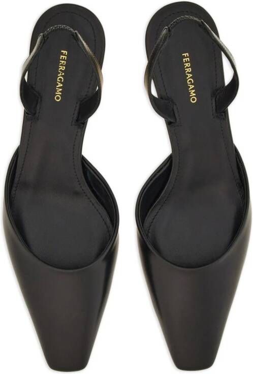 Ferragamo Slingback pumps met kooihak Zwart