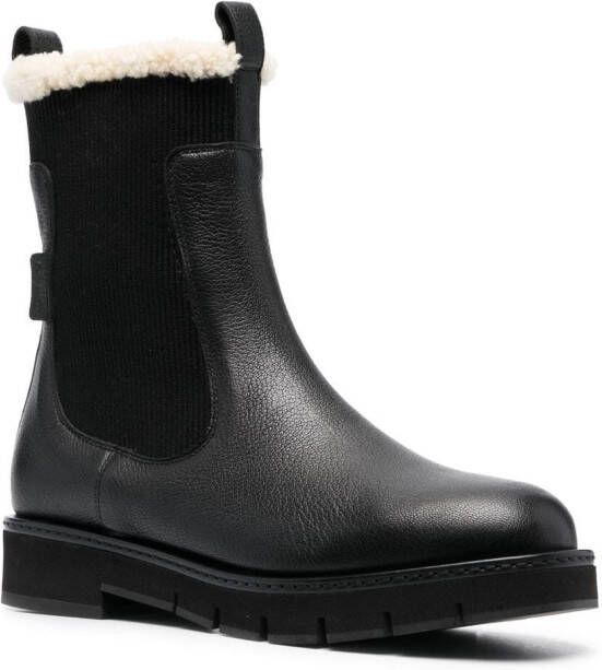 Ferragamo Chelsea laarzen gevoerd met wol Zwart