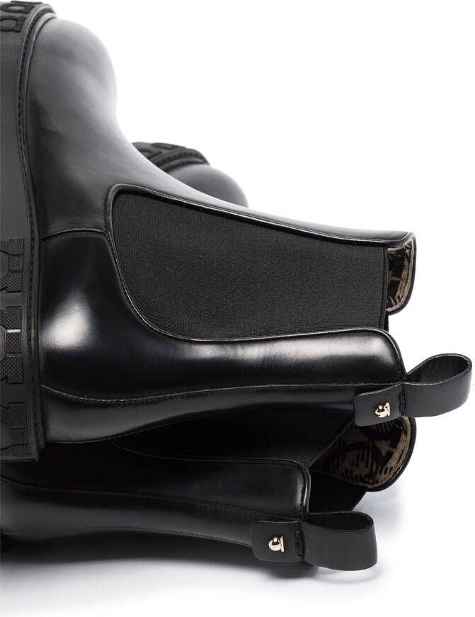 Ferragamo Chelsea laarzen met logo Zwart