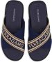 Ferragamo Katoenen sandalen met gekruiste bandjes Blauw - Thumbnail 4