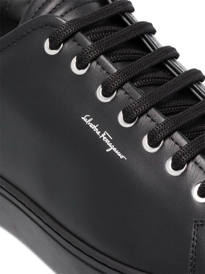 Ferragamo Cube leren sneakers Zwart