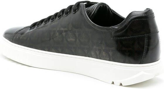 Ferragamo Cube sneakers met Gancini print Zwart
