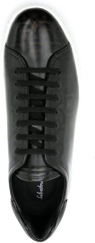Ferragamo Cube sneakers met Gancini print Zwart