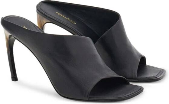 Ferragamo Curved leren muiltjes Zwart