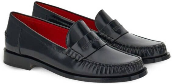 Ferragamo Loafers met logo-reliëf Zwart