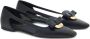 Ferragamo Drop Bow leren ballerina's Zwart - Thumbnail 2