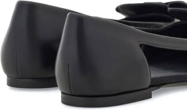Ferragamo Drop Bow leren ballerina's Zwart