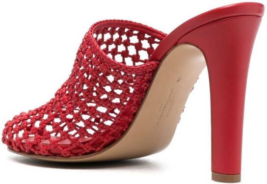 Ferragamo Ella muiltjes met hoge hak Rood