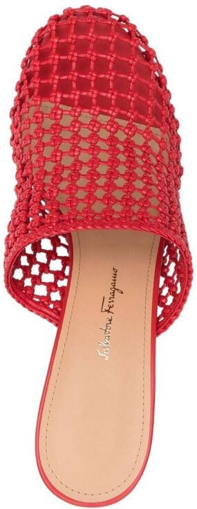 Ferragamo Ella muiltjes met hoge hak Rood