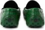 Ferragamo Leren loafers met krokodillen-reliëf Groen - Thumbnail 3