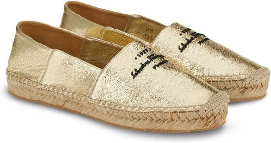 Ferragamo Espadrilles met geborduurd logo Goud