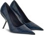 Ferragamo Eva pumps met krokodillen-reliëf Blauw - Thumbnail 2