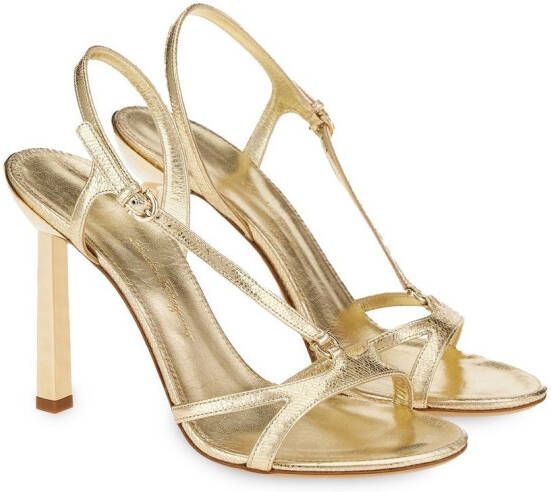 Ferragamo Gancini 105 metallic sandalen Goud