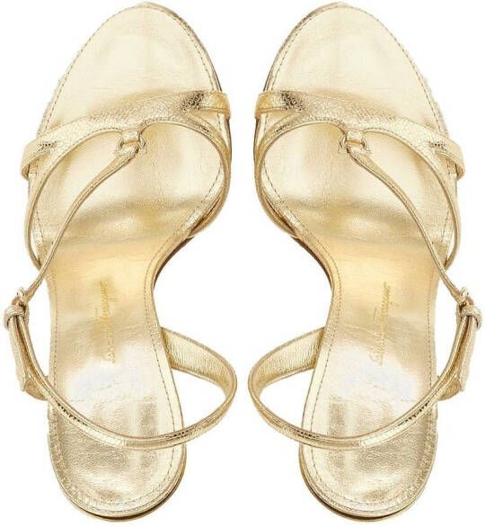 Ferragamo Gancini 105 metallic sandalen Goud