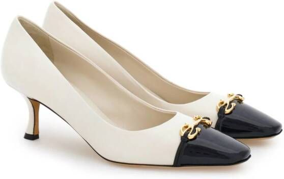 Ferragamo Gancini 60 mm leren pumps Wit
