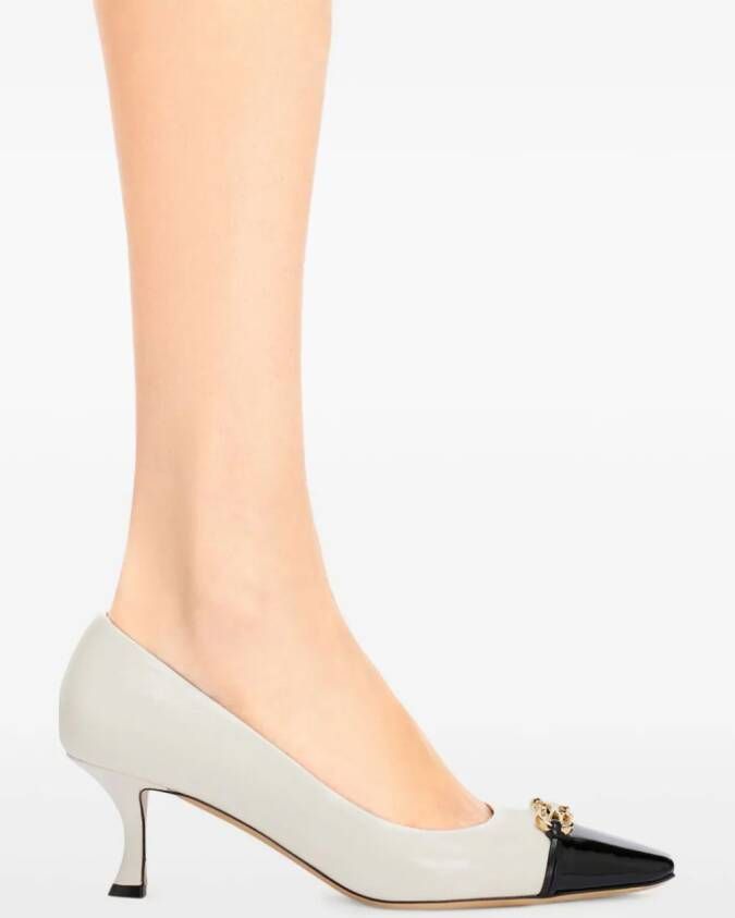Ferragamo Gancini 60 mm leren pumps Wit