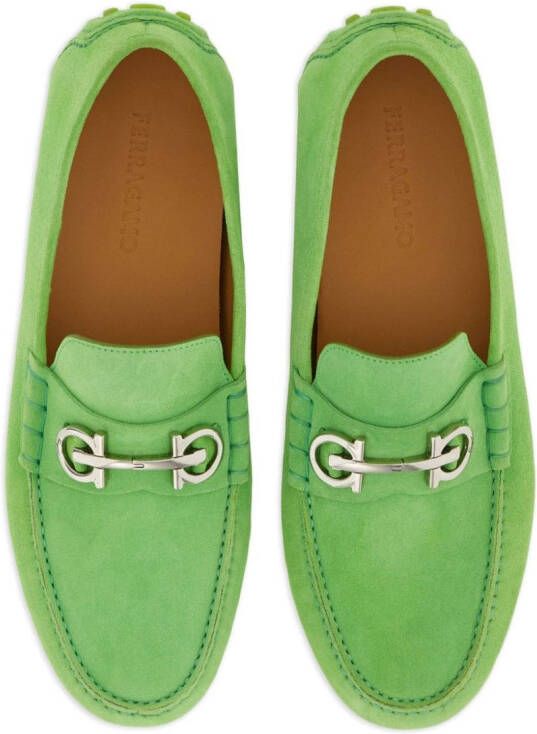 Ferragamo Loafers met gancini-gesp Groen