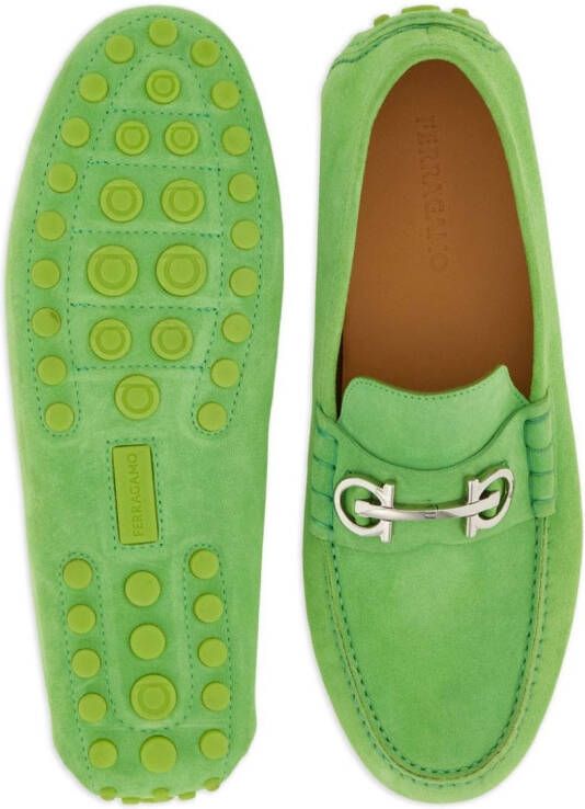 Ferragamo Loafers met gancini-gesp Groen