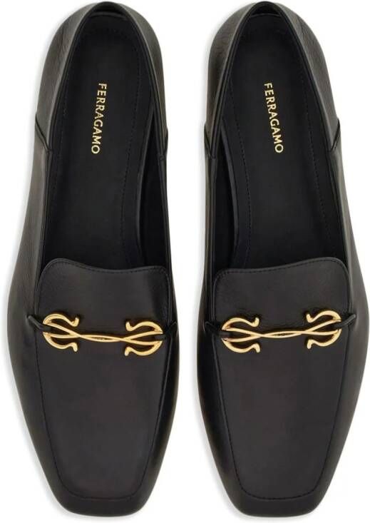 Ferragamo Gancini leren loafers Zwart