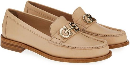 Ferragamo Gancini leren loafers Beige