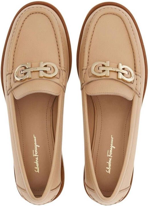 Ferragamo Gancini leren loafers Beige