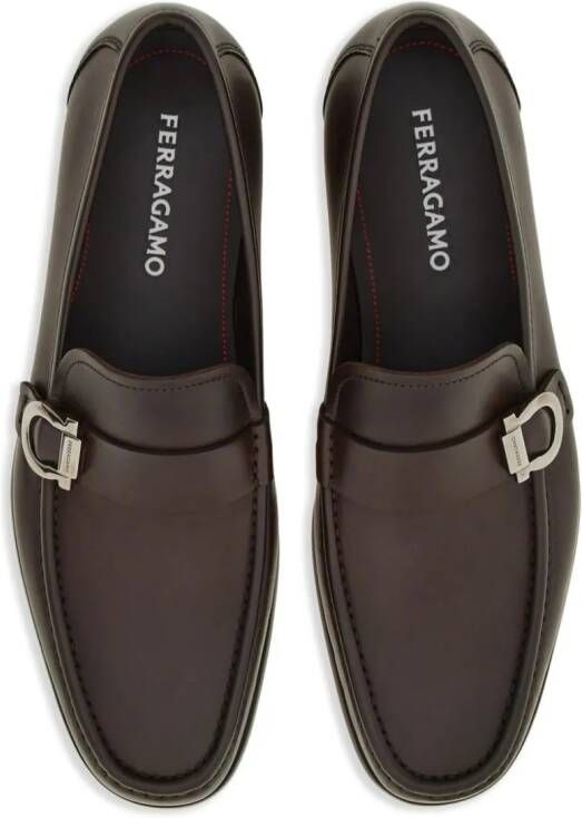 Ferragamo Gancini leren loafers Bruin