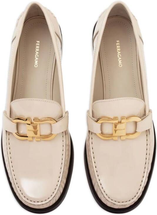 Ferragamo Gancini leren loafers Beige