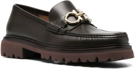 Ferragamo Gancini leren loafers Bruin