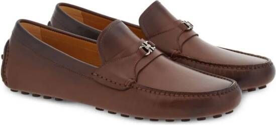 Ferragamo Gancini leren loafers Bruin