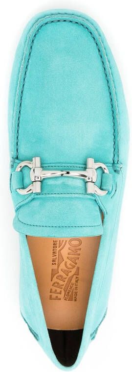 Ferragamo Gancini leren loafers TURQUOISE