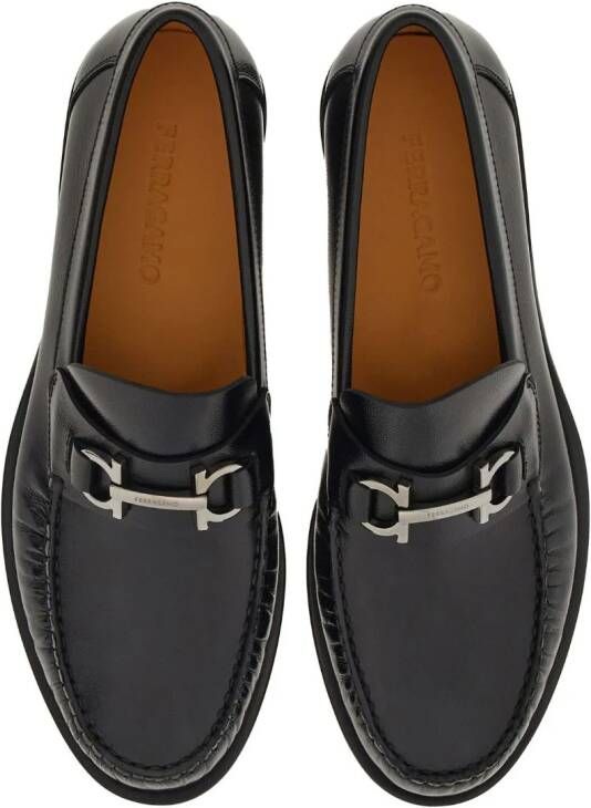 Ferragamo Gancini leren loafers Zwart