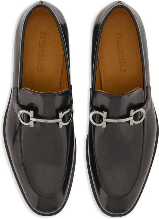 Ferragamo Gancini leren loafers Zwart