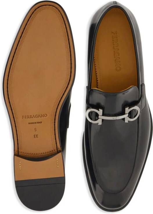 Ferragamo Gancini leren loafers Zwart