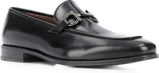 Ferragamo Gancini leren loafers Zwart