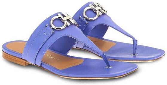 Ferragamo Gancini leren sandalen Blauw