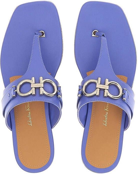 Ferragamo Gancini leren sandalen Blauw
